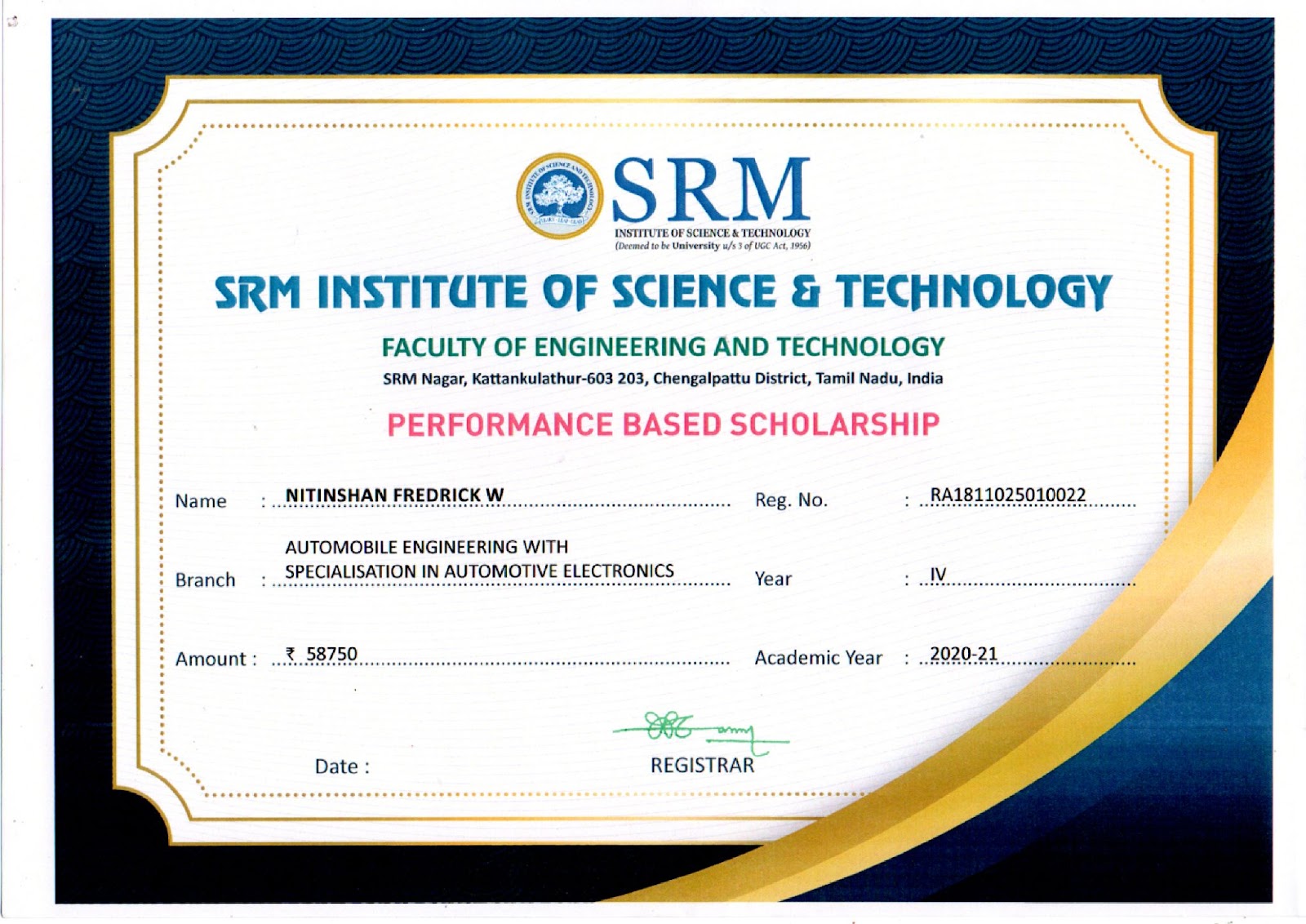Performance Based Scholarship